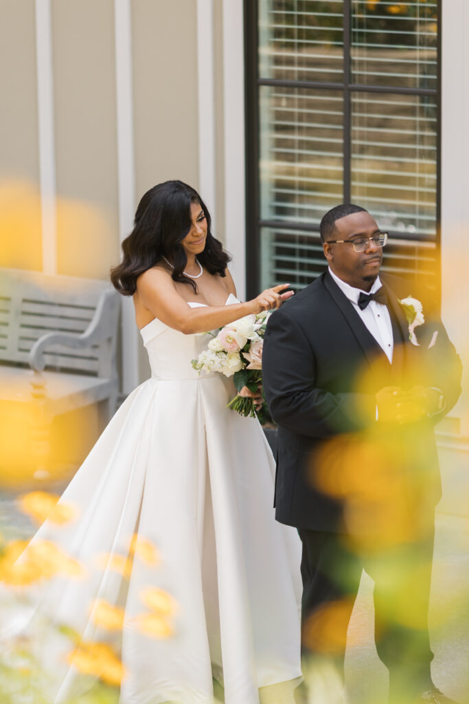 Refined wedding details and soft florals at Hazelnut Farm planned by Christiana Burton.