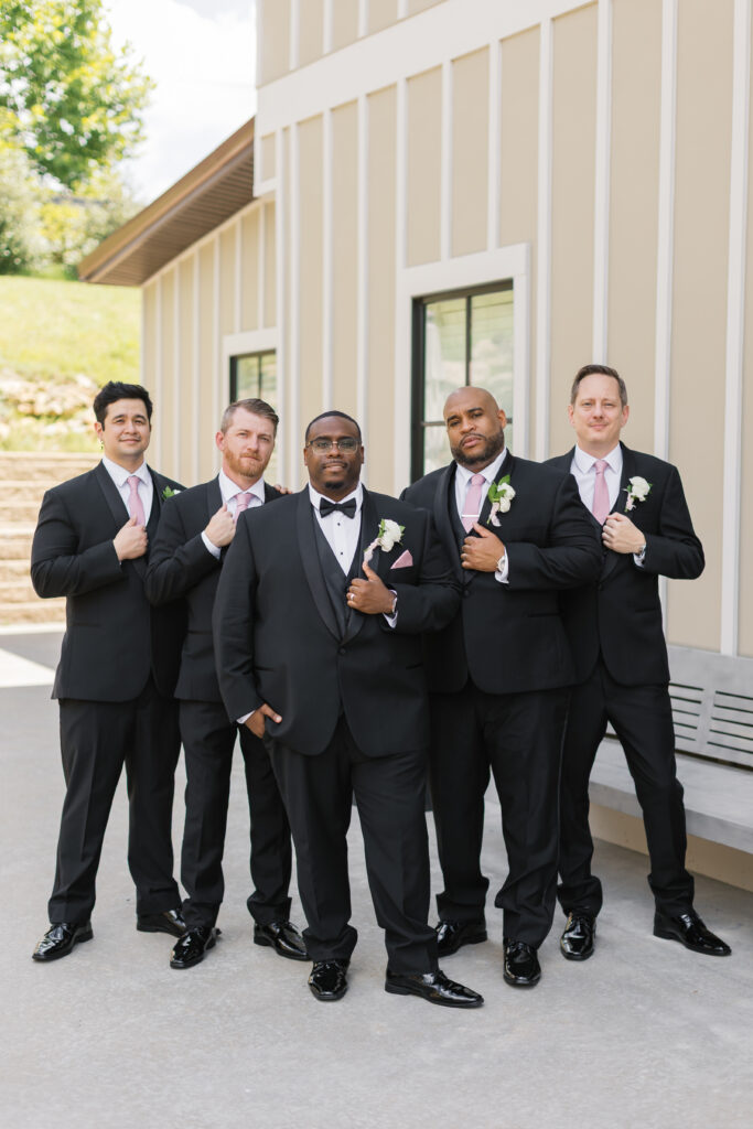 Romantic first dance under twinkling lights at Hazelnut Farm, photographed by Louisville wedding photographer.
