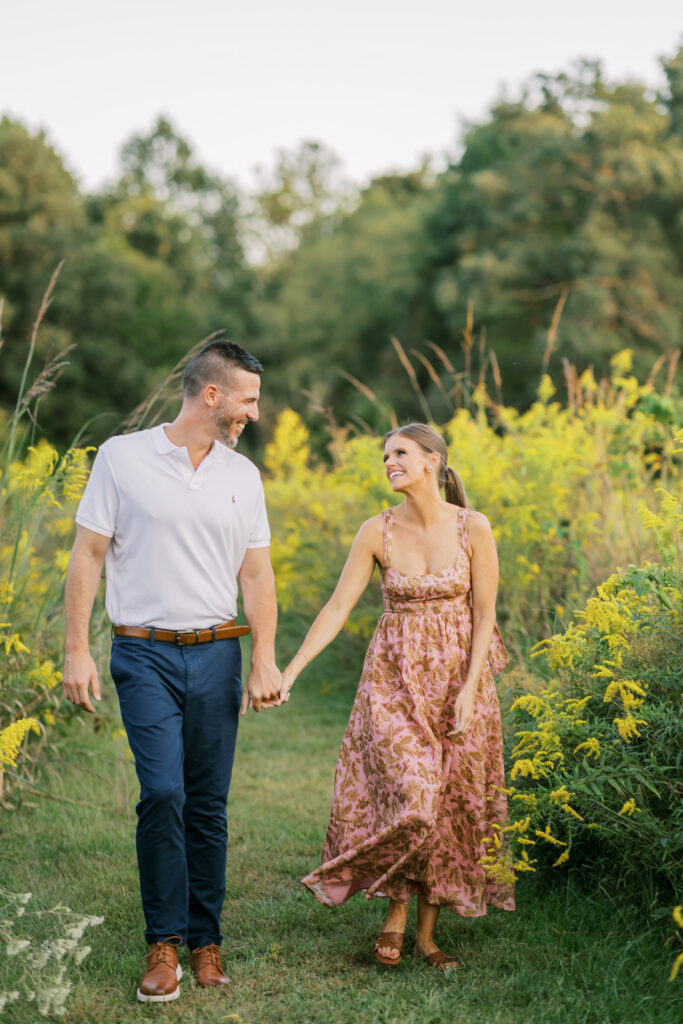 Elegant wedding photo near the lake at Mount Saint Francis.