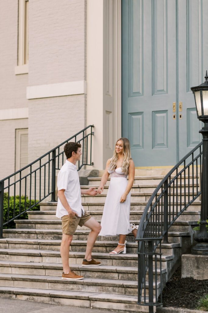 Wedding photo with the timeless charm of Downtown Madison
