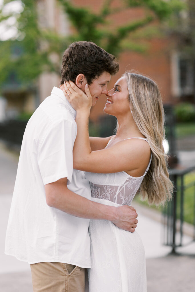 Classic wedding portrait on the streets of Madison.